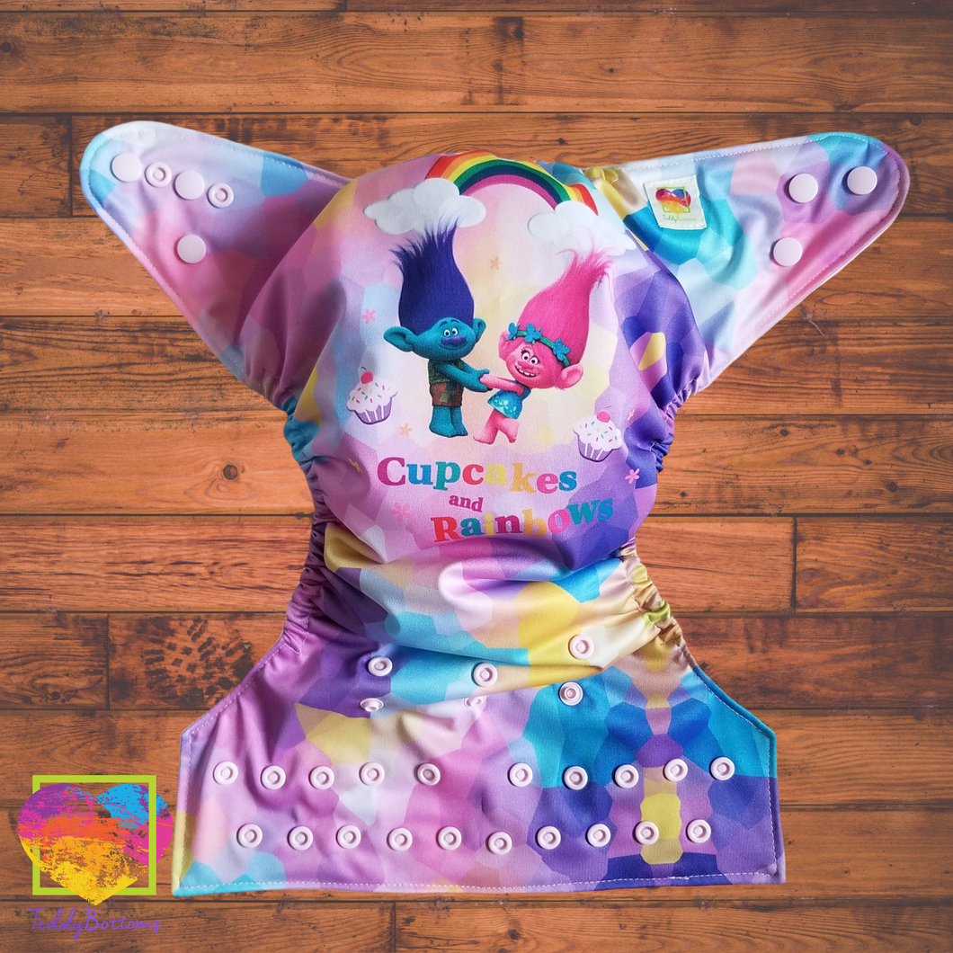 Cupcakes and Rainbows OS Cover Diaper