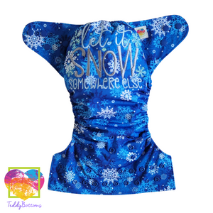 Let it Snow Embroidered OS Pocket Diaper