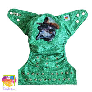 Stanley the Emu OS Embroidered Cover Diaper