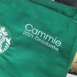 Custom Starbucks Apron Embroidery(Not apron itself)