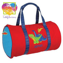 Load image into Gallery viewer, Quilted Duffle Red Dino
